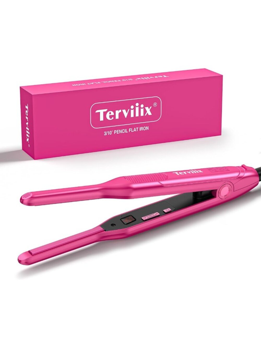 Mini Flat Iron & Hair Straightener for Short Hair, Pixie Cut - LCD, Dual